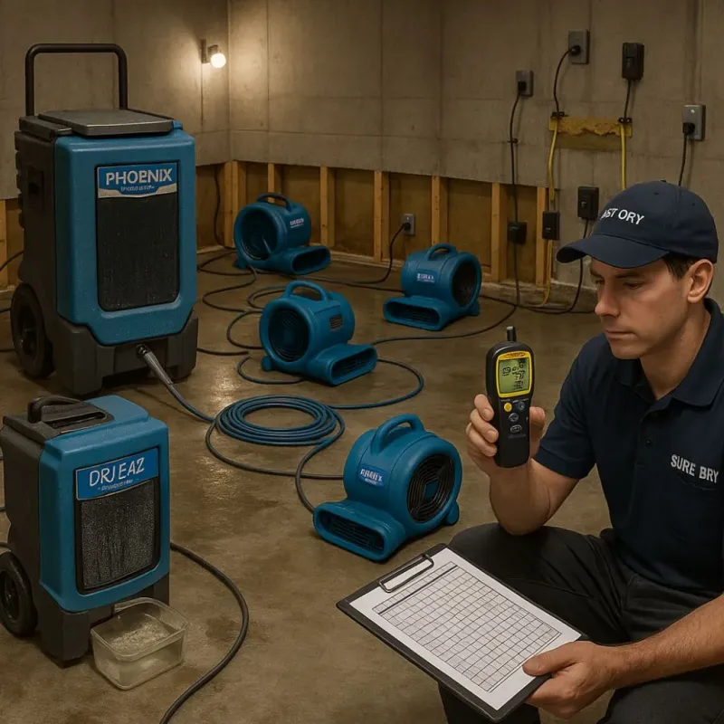 Structural Drying and Dehumidification process in Southern View, IL